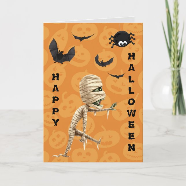 Niedlich Walking Zombie Kids Halloween Karte (Vorderseite)