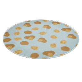 Niedlich Walnut Nut Pattern Pastellblau Schneidebrett