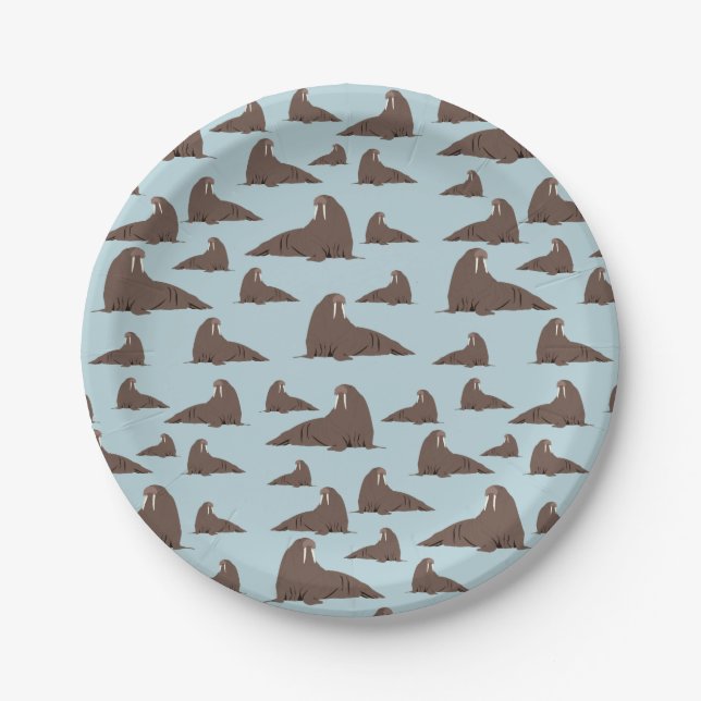 Niedlich Walrus Pattern Pappteller (Vorderseite)