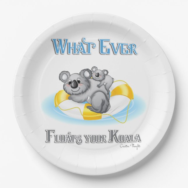 NIEDLICH Was auch immer Ihren Koala schweben lässt Pappteller (Vorderseite)