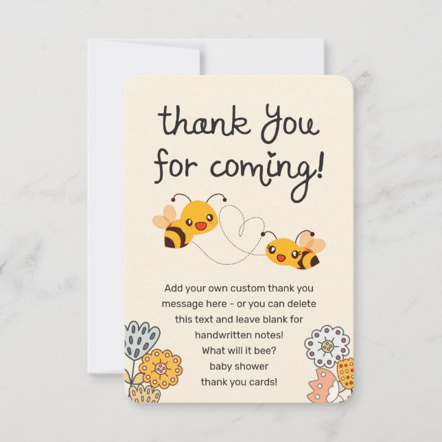 Niedlich, was es sein wird, eine Baby-Dusche zu ze Dankeskarte (Vorderseite)