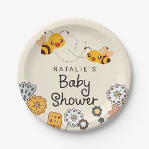 Niedlich, was es sein wird, eine Baby-Dusche zu ze Pappteller