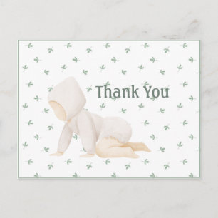 Niedlich Watercolor Baby Einfach Danke Postcard Postkarte