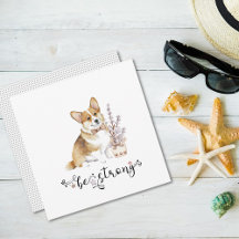 Niedlich Watercolor Corgi Seien Sie stark kalligra