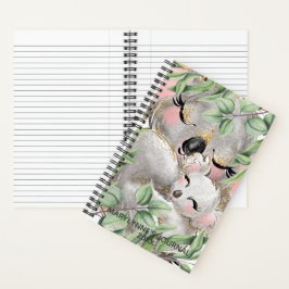 Niedlich Watercolor Koala Mama & Baby Notebook Jou Notizbuch