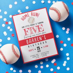 Niedlich Watercolor Rookie Baseball Geburtstag Einladung