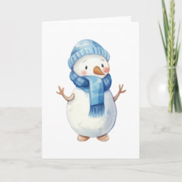 Niedlich Watercolor Snowman Karte