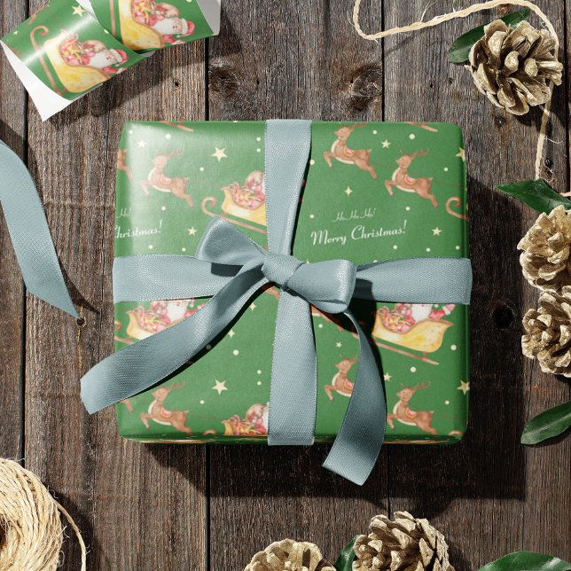 Niedlich Watercolor Weihnachtsmann Weihnachten Geschenkpapier (Von Creator hochgeladen)