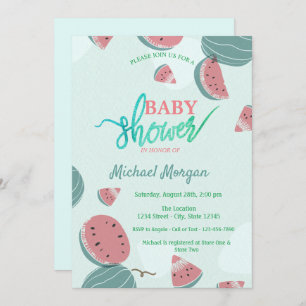 Niedlich Watermelon Babydusche Einladung