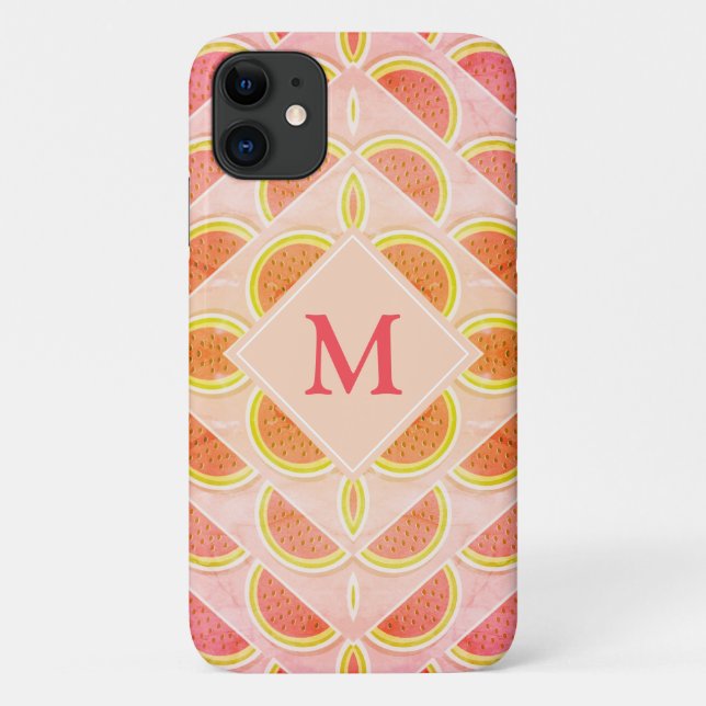 Niedlich WATERMELON Kaleidoscope MONOGRAM Case-Mate iPhone Hülle (Rückseite)