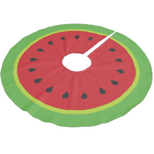 Niedlich Watermelon Weihnachtsbaum Rock Polyester Weihnachtsbaumdecke