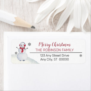 Niedlich Waving Snowman Frohe Weihnachtsfamilie
