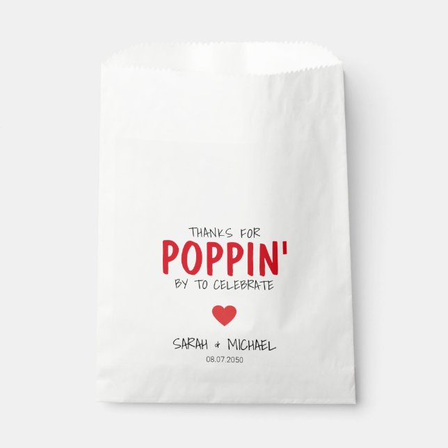 Niedlich Wedding Popcorn Vielen Dank für Ihre Mode Geschenktütchen (Vorderseite)