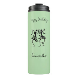 Niedlich, weich grün, Silhouette Celebration Thermosbecher