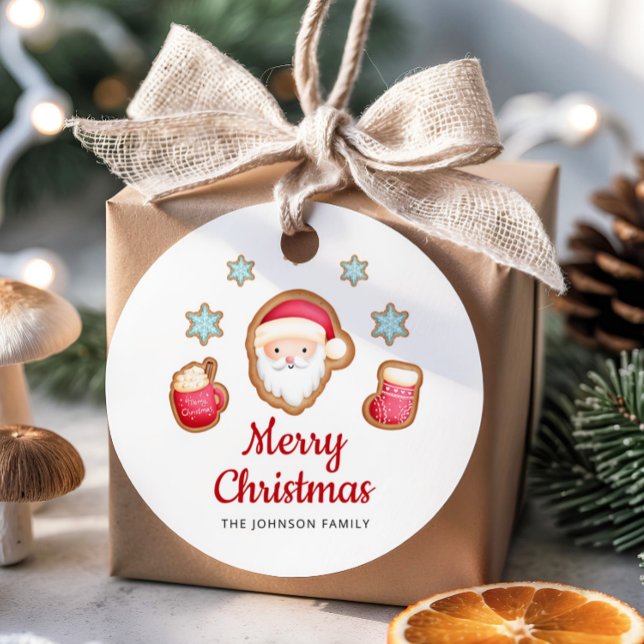Niedlich Weihnachten Geschenkanhänger (Cute Santa Merry Christmas Favor Tags)