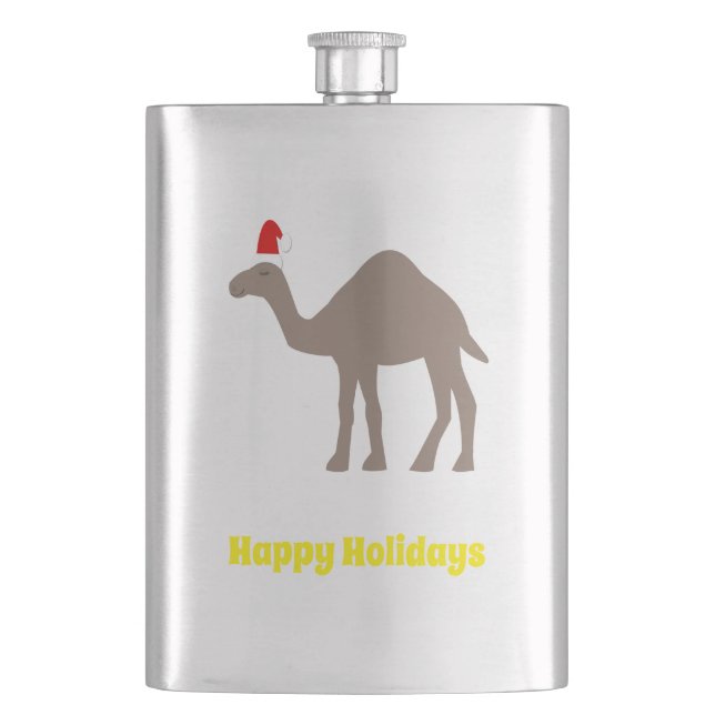 Niedlich Weihnachtskamel Custom Flachmann (Vorderseite)