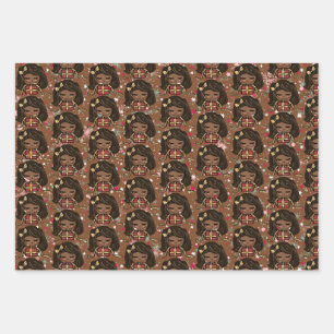Niedlich Weihnachtswrapping Paper Black Girl Geschenkpapier Set
