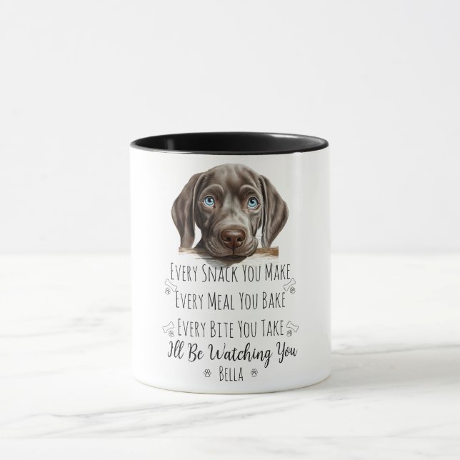 Niedlich Weimaraner Hund Funny Custom Tasse (Zentrum)