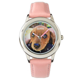 Niedlich Weiner Dackel Hund Welpe Animal Girls Kin Armbanduhr