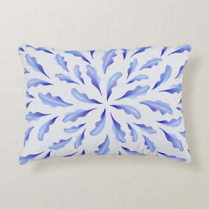 niedlich-weiß-blaue Blätter Blume Dekokissen