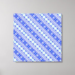 Niedlich-weiß-blaue ukrainische Streifen Leinwanddruck
