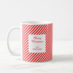 Niedlich, weiß und rot gestreift kaffeetasse