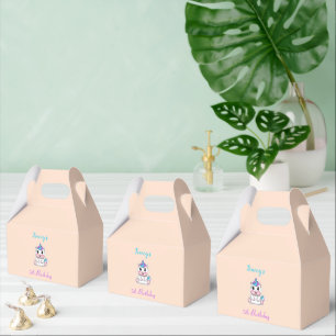 Niedlich-weiß-unicorrosa Geschenkschachtel