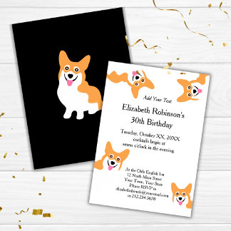 Niedlich Welsh Pembroke Corgi Welppy Geburtstag Einladung