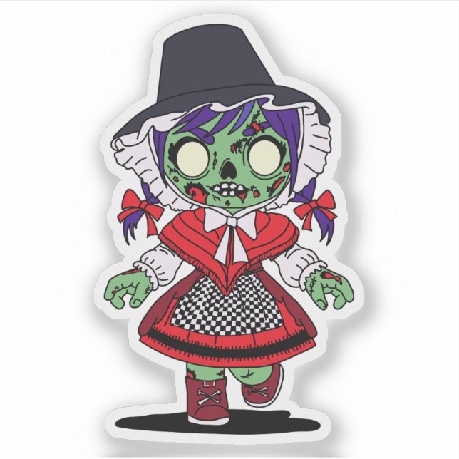 Niedlich Welsh Zombie Aufkleber (Vorderseite)