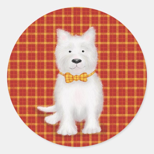Niedlich West Highland Terrier Rundaufkleber Runder Aufkleber (Vorderseite)