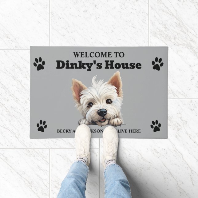 Niedlich West Highland White Terrier Dog Foto Fußmatte (Indoor)