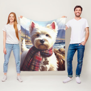 Niedlich West Highland White Terrier Malerei Fleecedecke
