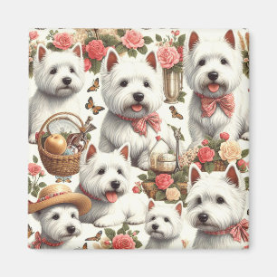 Niedlich West Highland White Terrier Nahtlos Magnet