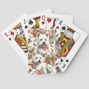 Niedlich West Highland White Terrier Nahtlos Spielkarten