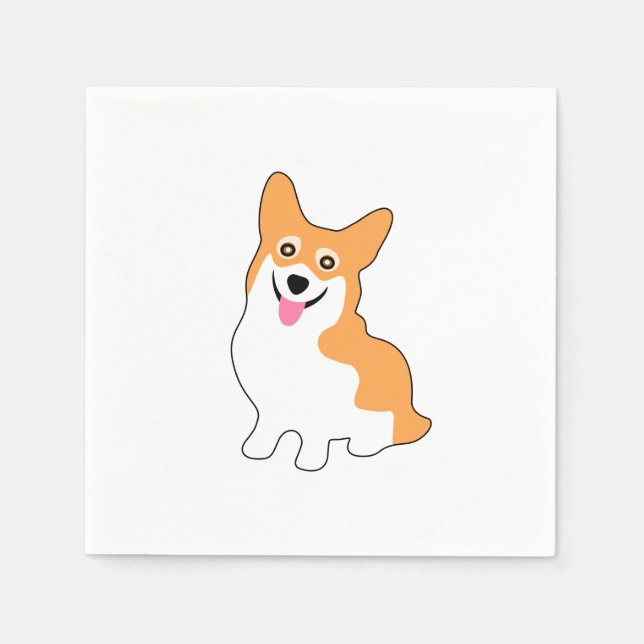 Niedlich West Pembroke Corgi Pup Serviette (Vorderseite)