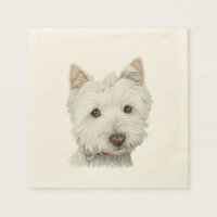 Niedlich Westie Dog Art Cocktail Napkin