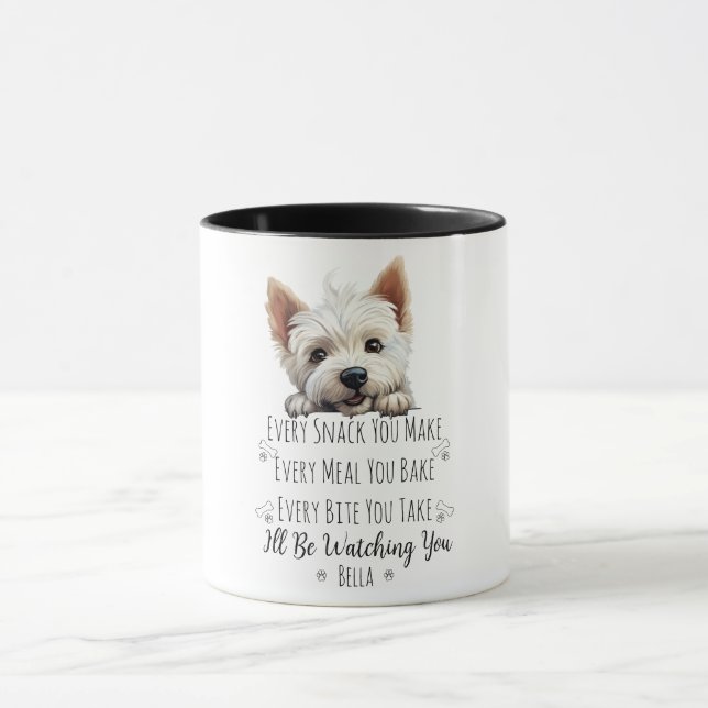Niedlich Westie Dog Funny Custom Tasse (Zentrum)
