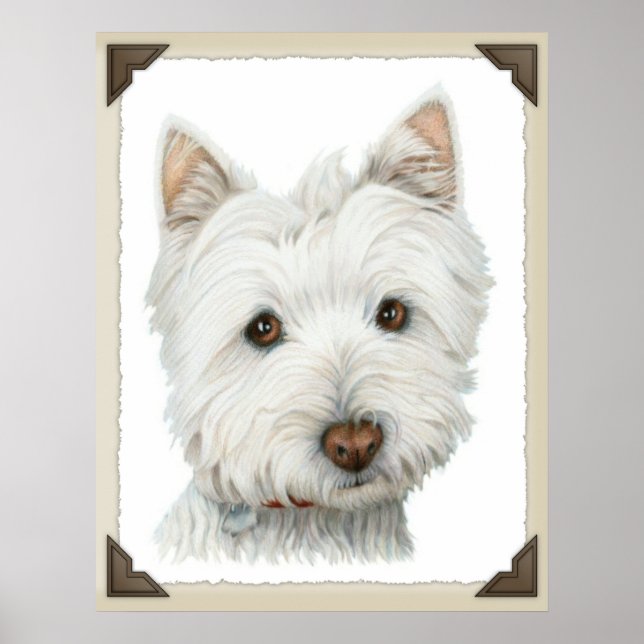 Niedlich Westie Dog Print Poster (Vorne)