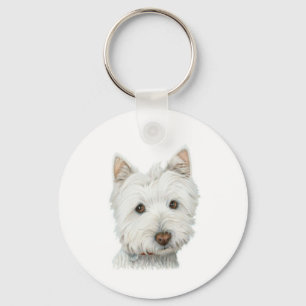 Niedlich Westie Dog Schlüsselkette Schlüsselanhänger