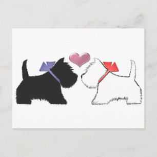 Niedlich Westie Dogs Art Postkarte