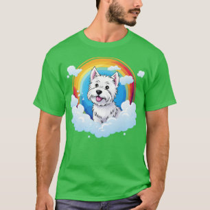 Niedlich Westie Rainbow Cloud West Highland Terrie T-Shirt