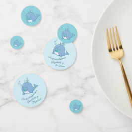 Niedlich Whale Baby Shower Kawaii Boy Blue Konfetti