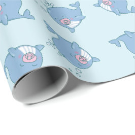 Niedlich Whale Baby Shower Kawaii Girl Pink Geschenkpapier