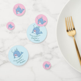 Niedlich Whale Baby Shower Kawaii Girl Pink Konfetti