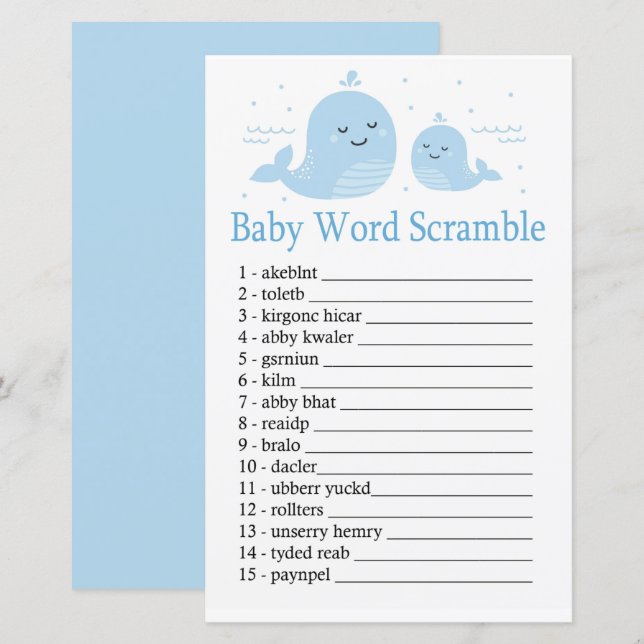 Niedlich Whale Baby Wortspiel (Vorne/Hinten)