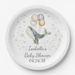 Niedlich Whale Boy Baby Dusche Pappteller