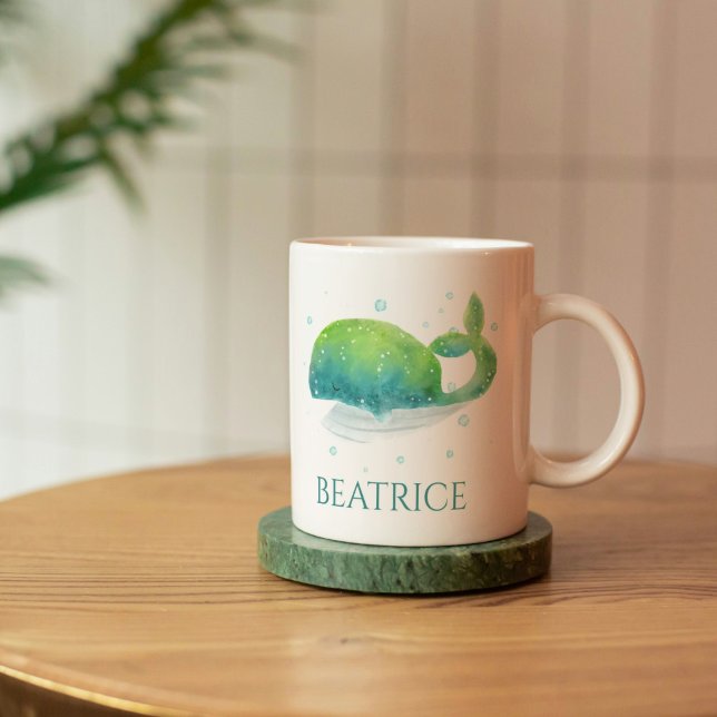 Niedlich Whale Watercolor Individuelle Coffee-Tass Kaffeetasse (Watercolor Whale Mug)