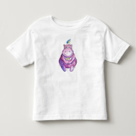 Niedlich Whimsical Lila Hippo Kleinkind T-shirt