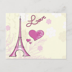 Niedlich & Whimsical Paris ist Liebe Postkarte
