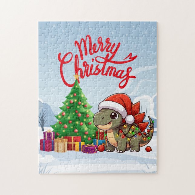 Niedlich/Whimsisches Weihnachtsstegosaurus (Vertikal)